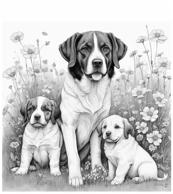 Dog and puppy coloring pictures for printing Dog and puppy coloring pictures for printing